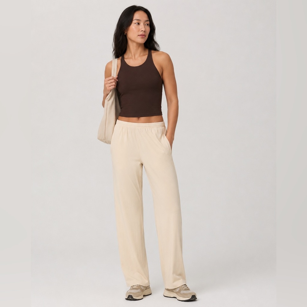 Vuori Wide Leg Pants in Cream
